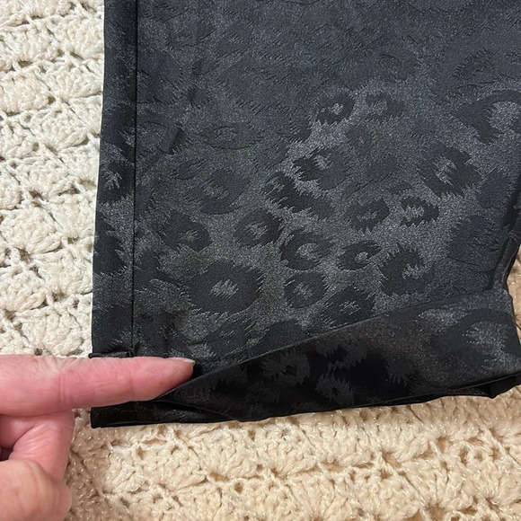 Francescas Animal Print Belted Dress Pants Elastic Waist Black - Picture 8 of 9